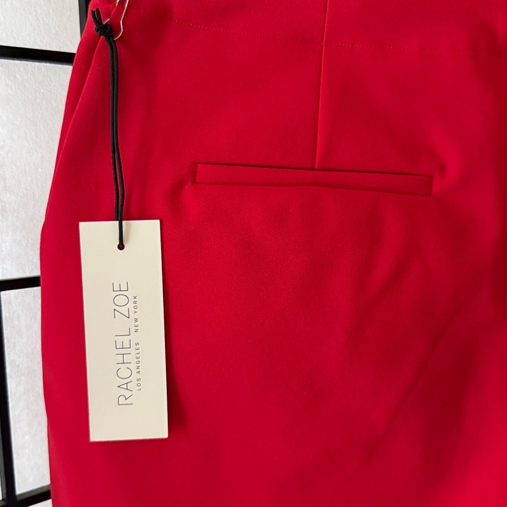 Rachel Zoe Vibrant Red High-Waist Tailored Shorts - Picture 7 of 10
